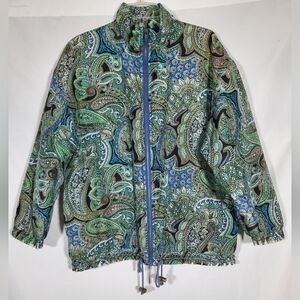 ROBERT STOCK VTG 80's SILK PAISLEY ORIENTAL BOHO HIPPIE JACKET *SEE DESCRIPTION*